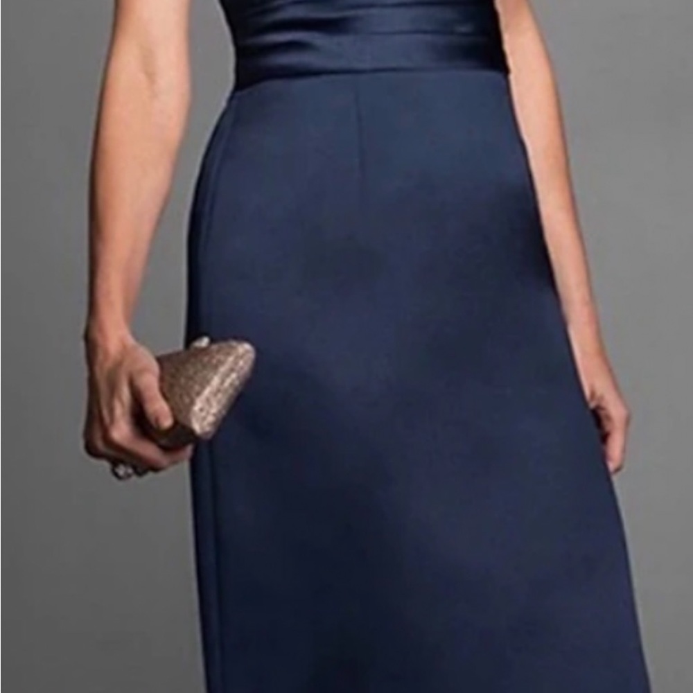 NWT Elegant Navy Blue Evening Dress S 16-18 - Picture 2 of 11
